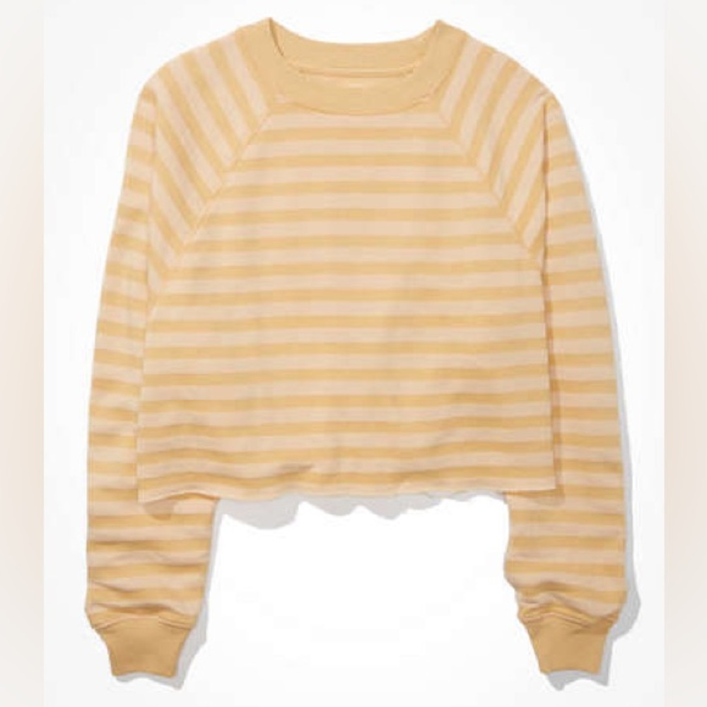 DISCONTINUED American eagle striped crewneck